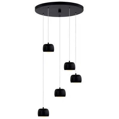 Justice Design Frascati 17.75" Wide 5.light Matte Black Led Multi-pendant