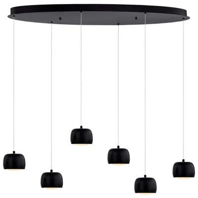 Justice Design Frascati 36" Wide Matte Black 6-light Led Linear Chandelier