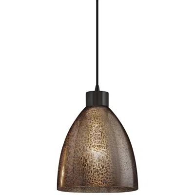 Justice Design Fusion 10 1/2" Bronze And Mottled Glass Mini Pendant