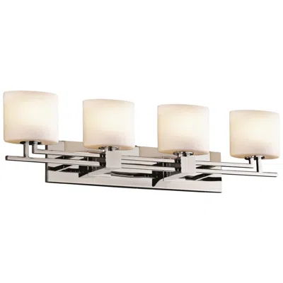 Justice Design Fusion Aero 36 1/2" Wide Polished Chrome 4-light Bath Light
