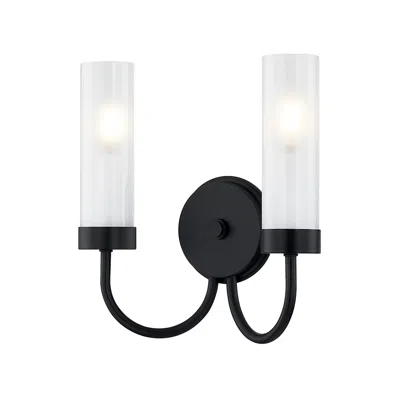 Justice Design Fusion Anchor 12" High Matte Black 2-light Ada Wall Sconce