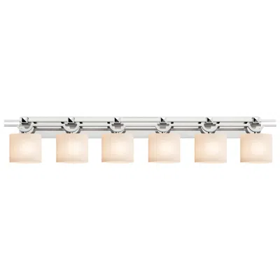 Justice Design Fusion Argyle 10.25" High 6-light Polished Chrome Bath/vanity W/ Opal Shade