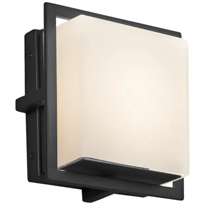 Justice Design Fusion Avalon 6 1/2" High Black Opal Led Outdoor Wall Light