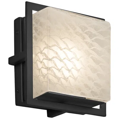Justice Design Fusion Avalon 6 1/2" High Black Weave Led Outdoor Wall Light