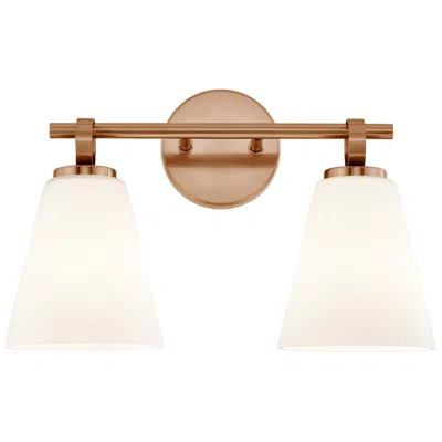 Justice Design Fusion Bolzano 16" Wide 2-light Brushed Brass, Opal Bath/vanity