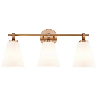 Justice Design Fusion Bolzano 24" Wide 3-light Brushed Brass, Opal Bath/vanity