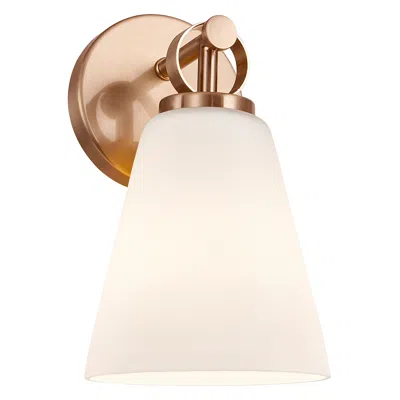 Justice Design Fusion Bolzano 9.75" High Brushed Brass, Opal Wall Sconce
