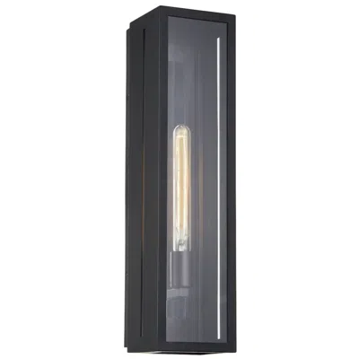 Justice Design Fusion Briarwood 22"h Matte Black Outdoor Wall Sconce W/ Clear Shade