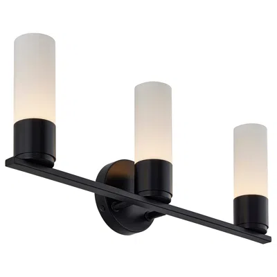 Justice Design Fusion Cellini 22.5" Wide Matte Black, Ribbed Opal Led Bath/vanity