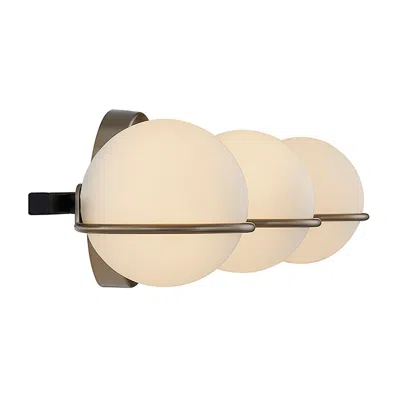 Justice Design Fusion Centric 23"w Black And Brass 3-light Led Bath Light