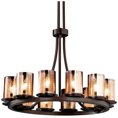 Justice Design Fusion Dakota 28" W Dark Bronze 12-light Ring Chandelier