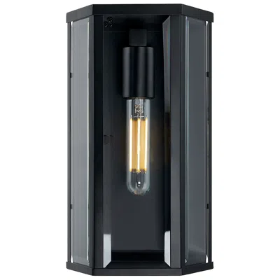 Justice Design Fusion Edgeworth 12.25"h Black Ada Outdoor Pocket Sconce W/ Clear Shad