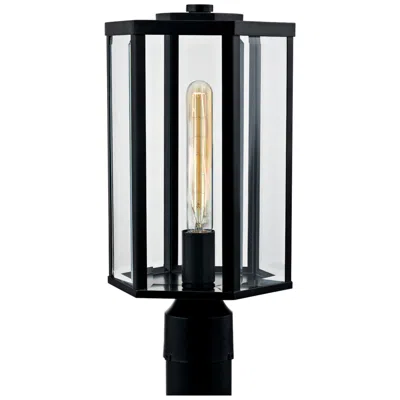 Justice Design Fusion Edgeworth 16" High Matte Black Outdoor Post Light