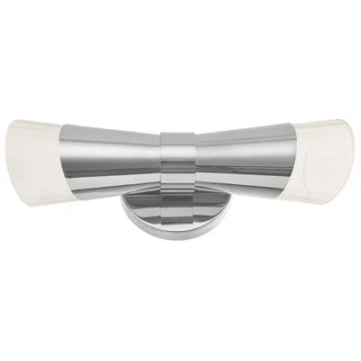 Justice Design Fusion Lugano 13" High Polished Chrome, Ribbed Clear Led Wall Sconce