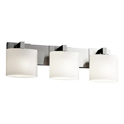 Justice Design Fusion Modular 28" Wide Brushed Nickel 3-light Bath Light