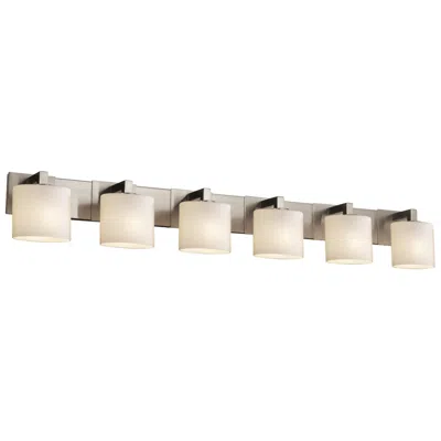 Justice Design Fusion Modular 56 1/2"w Brushed Nickel 6-light Bath Light