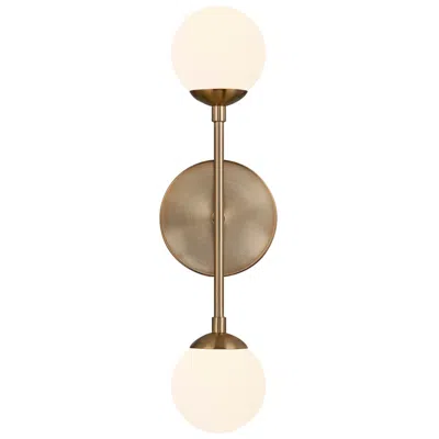 Justice Design Fusion Noho 16.5" High 2-light Brushed Brass, Etched Opal Wall Sconce