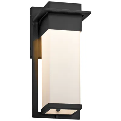 Justice Design Fusion Pacific 12"h Opal Glass Black Led Outdoor Wall Light