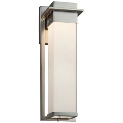 Justice Design Fusion Pacific 16 1/2" High Nickel Led Outdoor Wall Light