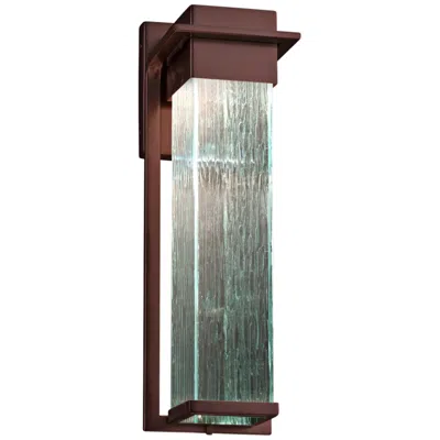 Justice Design Fusion Pacific 16.5" High Rain Glass Bronze Led Outdoor Light