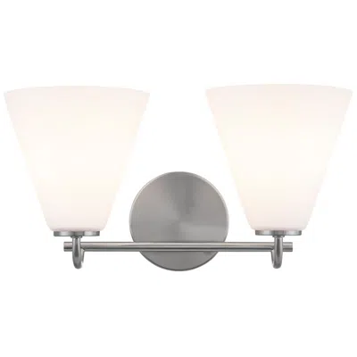 Justice Design Fusion Pavia 15.75" Wide 2-light Brushed Nickel, Opal Bath/vanity