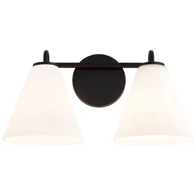 Justice Design Fusion Pavia 15.75" Wide 2-light Matte Black, Opal Bath/vanity