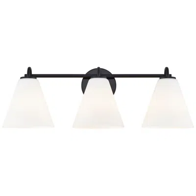Justice Design Fusion Pavia 24.75" Wide 3-light Matte Black, Opal Bath/vanity