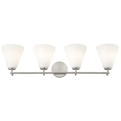 Justice Design Fusion Pavia 33.75" Wide 4-light Brushed Nickel, Opal Bath/vanity