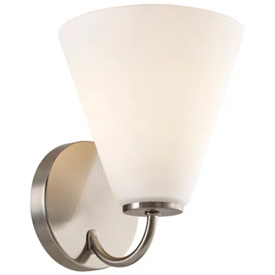 Justice Design Fusion Pavia 8.25" High Brushed Nickel, Opal Wall Sconce