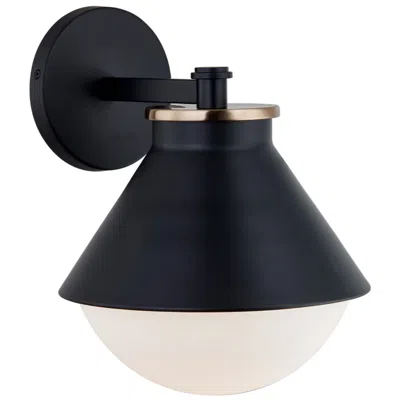 Justice Design Fusion Ravelle 12 1/2"h Black And Brass Outdoor Wall Light
