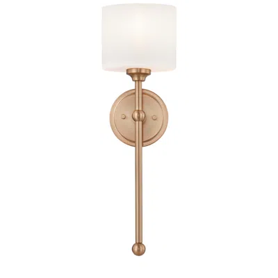 Justice Design Fusion Sequoia 22" High Brushed Brass, Opal Wall Sconce