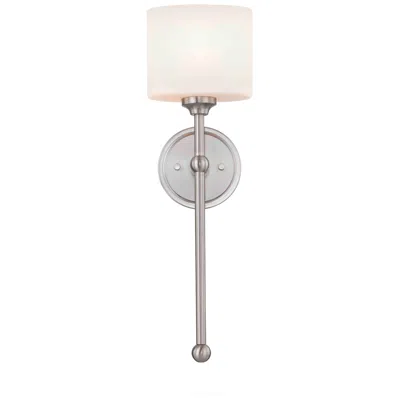 Justice Design Fusion Sequoia 22" High Brushed Nickel, Opal Wall Sconce