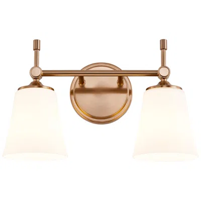 Justice Design Fusion Tulsi 15" Wide 2-light Brushed Brass, Opal Bath/vanity