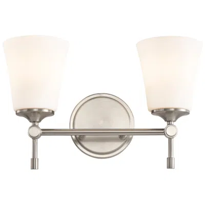 Justice Design Fusion Tulsi 15" Wide 2-light Brushed Nickel, Opal Bath/vanity