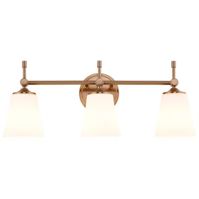 Justice Design Fusion Tulsi 23.5" Wide 3-light Brushed Brass, Opal Bath/vanity