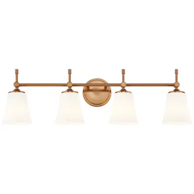 Justice Design Fusion Tulsi 32.5" Wide 4-light Brushed Brass, Opal Bath/vanity