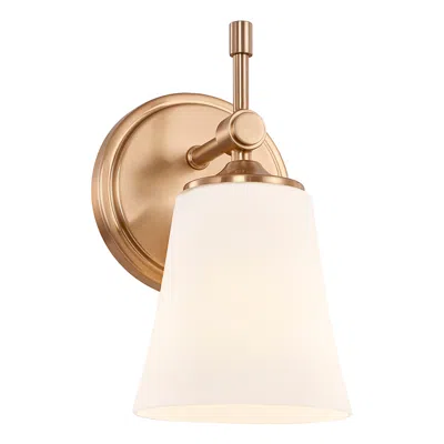 Justice Design Fusion Tulsi 9.25" High Brushed Brass, Opal Wall Sconce