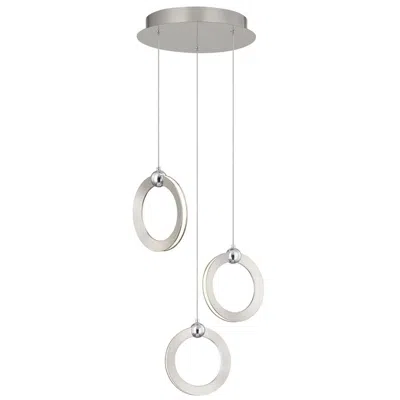 Justice Design Hermosa 11.75"w 3.light Chrome Accented Brushed Nickel Led Multi-penda