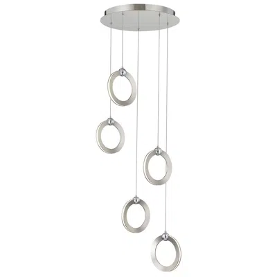 Justice Design Hermosa 15.5" Wide 5.light Chrome Accented Brushed Nickel Led Multi-pe