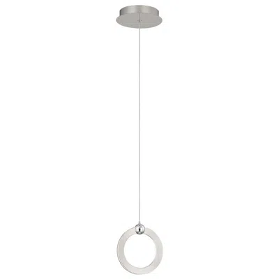 Justice Design Hermosa 6.75" Wide Brushed Nickel Led Mini-pendant And Chrome Accents