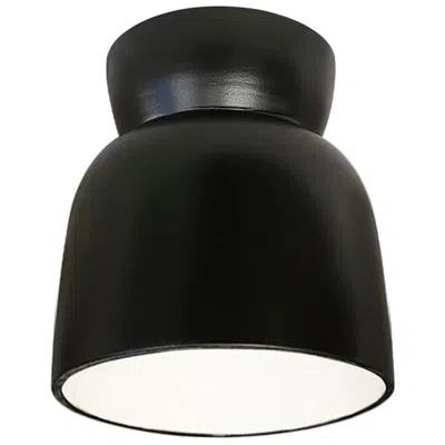 Justice Design Hourglass 7 1/2"w Carbon Matte Black Outdoor Ceiling Light