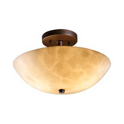 Justice Design Justice Clouds 14" Semi-flush Bronze And Faux Stone Ceiling Light