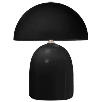 Justice Design Kava 12" High Gloss Black Ceramic Mushroom Table Lamp
