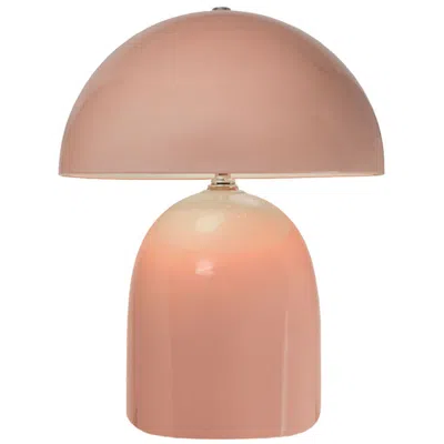 Justice Design Kava 12" High Gloss Blush Ceramic Dome Table Lamp