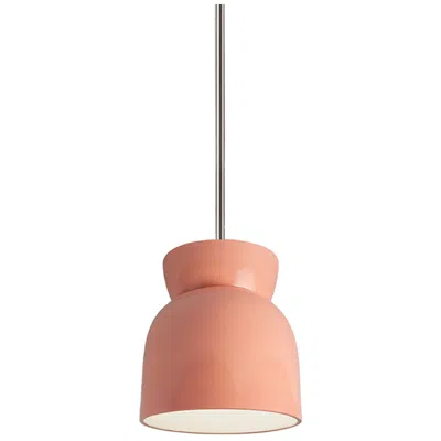 Justice Design Large Hourglass Pendant - Gloss Blush - Polished Chrome - Rigid Stem