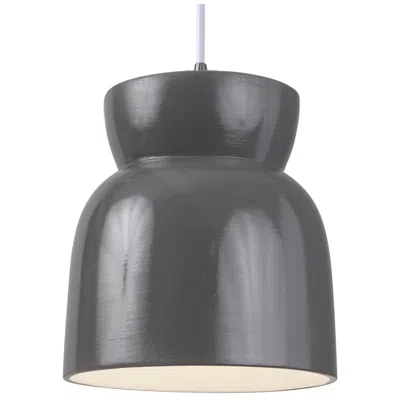 Justice Design Large Hourglass Pendant - Gloss Grey