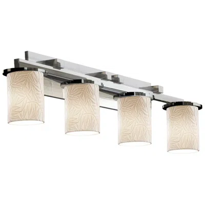 Justice Design Limoges 9" High 4-light Polished Chrome Bath/vanity With Bamboo Shade