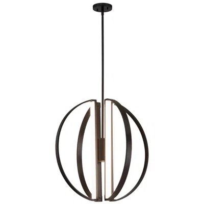 Justice Design Liv 24"w Matte Black 5-light Led Chandelier