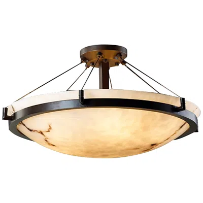 Justice Design Lumenaria 24" Dakota Bronze Bowl Ceiling Light
