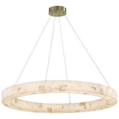 Justice Design Lumenaria Medley 42" Wide Alabaster Rocks Led Ring Pendant